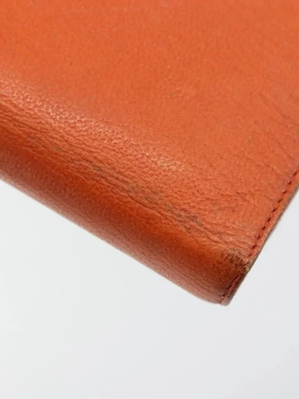CHANEL Day Planner Cover Leather Orange CC Auth 133201